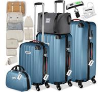 Tectake Cleo Hard-Shell Luggage Set With Tsa Lock And Luggage Scale - Blue