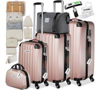 Tectake Cleo Hard-Shell Luggage Set With Tsa Lock And Luggage Scale - Rose Gold