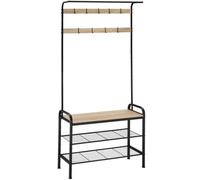 Tectake Coat & Shoe Rack, 85.5X36184Cm - Light Brown