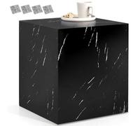 Tectake Coffee Table Lasley In A Modern Minimalist Cube Design With Luxury Materials - Black Marble Look