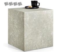 Tectake Coffee Table Lasley In A Minimalist Cube Design With 45 Kg Load Capacity - Travertine Look