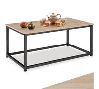 Tectake Coffee Table - Rectangular With Height-Adjustable Plastic Feet - Industrial Wood Light, Oak Sonoma