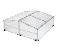 Tectake Cold Frame - Aluminum, Weather-Resistant, Lockable Roof 102 X 102 X 41 / 31 Cm - Transparent