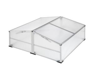 Tectake Cold Frame - Aluminum, Weather-Resistant, Lockable Roof 102 X 102 X 41 / 31 Cm - Transparent