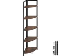 tectake Corner Shelf Castlebar - 5 Tier Shelving Unit in Brown TECTAKE Brown