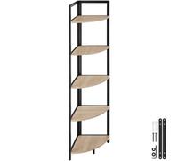 tectake Corner Shelf Castlebar - 5 Tier Shelving Unit in Light Brown TECTAKE Light Brown