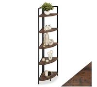 Tectake Corner Shelf Castlebar - 5 Tier Shelving Unit - Industrial Wood Dark, Rustic
