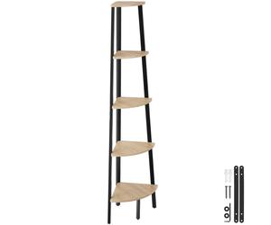 tectake Corner Shelf Portland - 5 Tiers in Light Brown TECTAKE Light Brown
