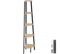 Tectake Corner Shelf Portland - 5 Tiers - Industrial Wood Light, Oak Sonoma