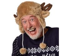 tectake Cosy Reindeer Hat in Brown TECTAKE Brown One Size