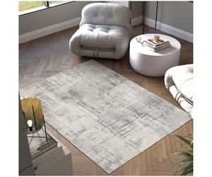 tectake® Cosy Rug with Faded, Abstract Pattern & Soft Short-Pile Fabric, Durable Carpet with Non-Stretch & Non-Slip Design, Machine Washable Rug for Living Room, Bedroom & Hallway - 160 x 230 cm