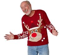 tectake Cute Reindeer Christmas Jumper in Red | Size: Large TECTAKE Red L