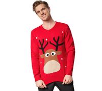 tectake Cute Reindeer Christmas Jumper in Red | Size: XL TECTAKE Red XL