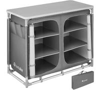 tectake Deluxe Camping Cabinet With Aluminum Frame & 6 Compartments Deluxe in Grey TECTAKE Grey