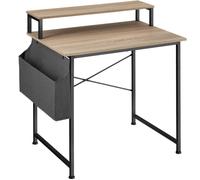 Tectake Desk With Shelf And Fabric Bag - Industrial Wood Light, Oak Sonoma