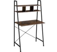 Tectake Writing Desk Exeter 85.5x46.5x140cm w/ Overhead Storage - Brown, Brown