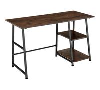 Tectake Office Desk Paisley 120X50X73.5Cm With 2 Shelves - Brown, Brown