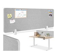 Tectake Desk Partition Noisy - Sound-Absorbing 160 X 40 Cm - Grey