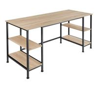 Tectake Desk Stoke - 2 Side Shelves With 2 Storage Compartments Each 55 Cm - Industrial Wood Light, Oak Sonoma