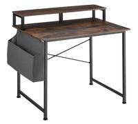 Tectake Desk With Shelf And Fabric Bag, 60X120X90Cm - Brown