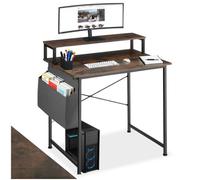 Tectake Desk With Shelf And Fabric Bag, 55X80X90Cm - Brown