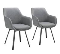 tectake Dining Chair Alicon Set Of 2 - Anthracite in Dark Grey | Size: 2 Pack TECTAKE Dark Grey 2 Pack