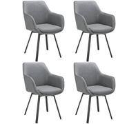 tectake Dining Chair Alicon Set Of 4 - Anthracite in Dark Grey | Size: 4 Pack TECTAKE Dark Grey 4 Pack