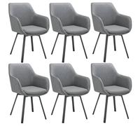tectake Dining Chair Alicon Set Of 6 - Anthracite in Dark Grey | Size: 6 Pack TECTAKE Dark Grey 6 Pack