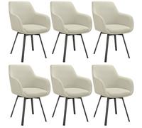 tectake Dining Chair Alicon Set Of 6 - Greige in Beige | Size: 6 Pack TECTAKE Beige 6 Pack