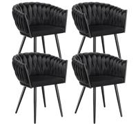 tectake Dining Chair Astano in Black | Size: 4 Pack TECTAKE Black 4 Pack