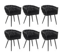 tectake Dining Chair Astano in Black | Size: 6 Pack TECTAKE Black 6 Pack