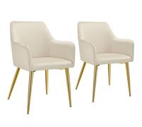 tectake Dining Chair Avane in Beige | Size: 2 Pack TECTAKE Beige 2 Pack