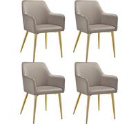 tectake Dining Chair Avane Set Of 4 - Taupe | Size: 4 Pack TECTAKE Taupe 4 Pack