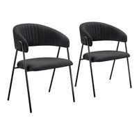 tectake Dining Chair Bedano Set Of 2 - Black | Size: 2 Pack TECTAKE Black 2 Pack