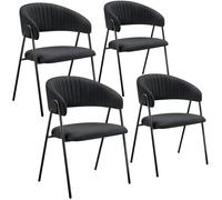 tectake Dining Chair Bedano Set Of 4 - Black | Size: 4 Pack TECTAKE Black 4 Pack