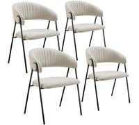 tectake Dining Chair Bedano Set Of 4 - Greige in Beige | Size: 4 Pack TECTAKE Beige 4 Pack