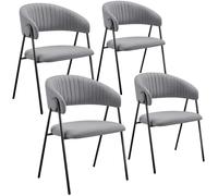 tectake Dining Chair Bedano Set Of 4 - Grey | Size: 4 Pack TECTAKE Grey 4 Pack