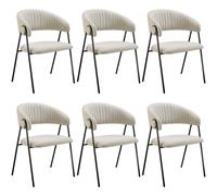 tectake Dining Chair Bedano Set Of 6 - Greige in Beige | Size: 6 Pack TECTAKE Beige 6 Pack