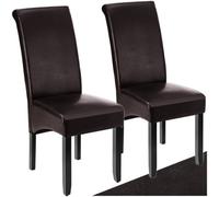 Tectake Dining Chairs With Ergonomic Seat Shape - Cappuccino