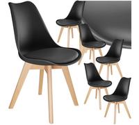 Tectake Egg Dining Chairs Frederikke, Set Of 6 - Black
