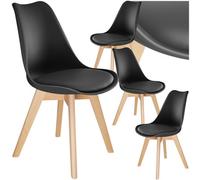 Tectake Egg Dining Chairs Frederikke, Set Of 4 - Black