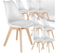 Tectake Egg Dining Chairs Frederikke, Set Of 8 - White