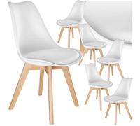 Tectake Egg Dining Chairs Frederikke, Set Of 6 - White
