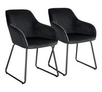 tectake Dining Chair Jeane in Black | Size: 2 Pack TECTAKE Black 2 Pack