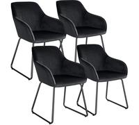 tectake Dining Chair Jeane in Black | Size: 4 Pack TECTAKE Black 4 Pack