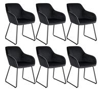 tectake Dining Chair Jeane in Black | Size: 6 Pack TECTAKE Black 6 Pack