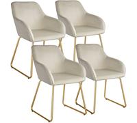 tectake Dining Chair Jeane in Cream | Size: 4 Pack TECTAKE Cream 4 Pack
