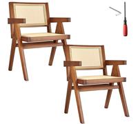 tectake Dining Chair Lizzy Set Of 2 - Dark Oak in Dark Brown | Size: 2 Pack TECTAKE Dark Brown 2 Pack