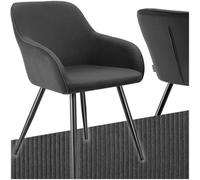 Tectake Marilyn Dining Chair Anthracite And Black, Black
