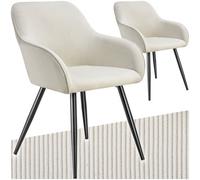 Tectake Marilyn Dining Chair Cream And Black Set Of 2, Cream